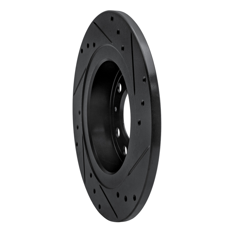 Pontiac Solstice Brake Rotor (1) - Rear Left - R1 Concepts - Drilled & Slotted - Black - `06-`10